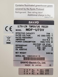 Thumbnail image of Sanyo  Ultra Low Temperature Freezer MDF-U73V Lab