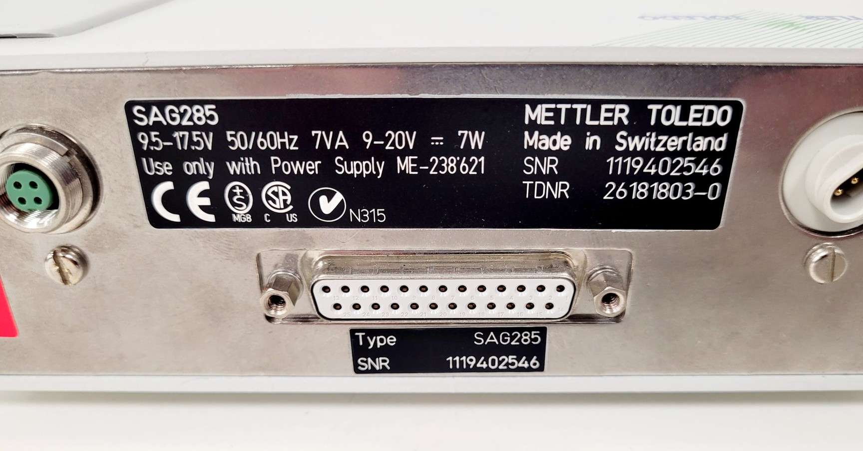 Image of Mettler Toledo SAG285 Laboratory Precision Balance (Missing Plate)