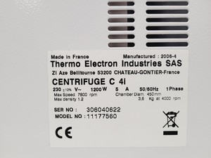 Thumbnail image of Thermo Electron Corporation Jouan C 4i Benchtop Centrifuge w/ 4750rpm Rotor Lab