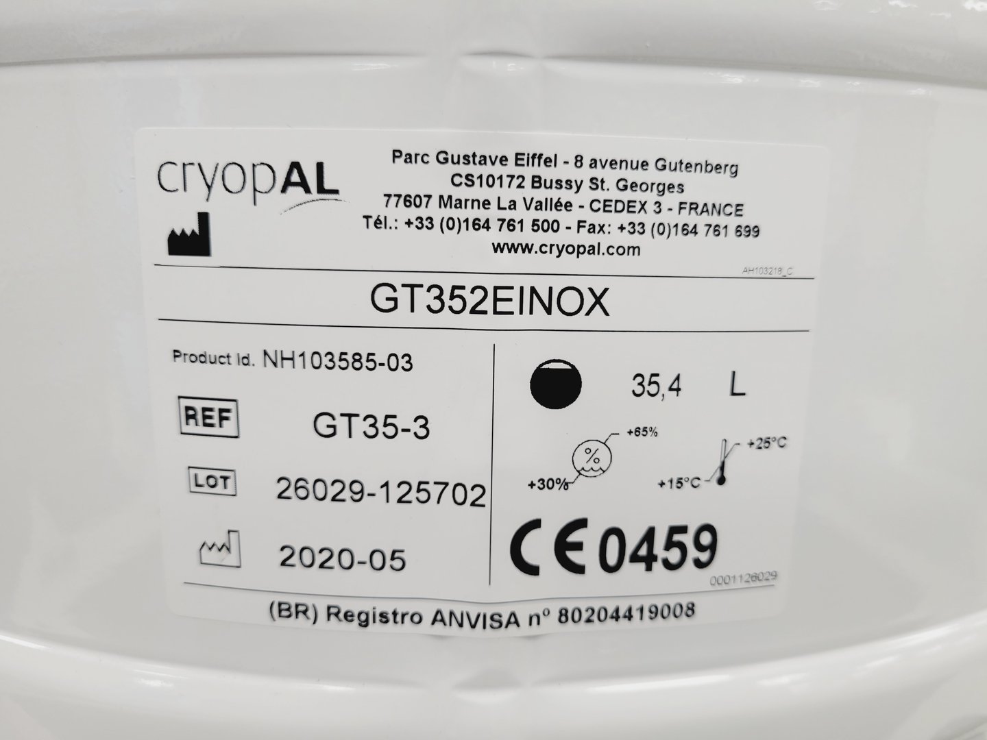 Image of Air Liquide GT35 Liquid Nitrogen Dewar lab