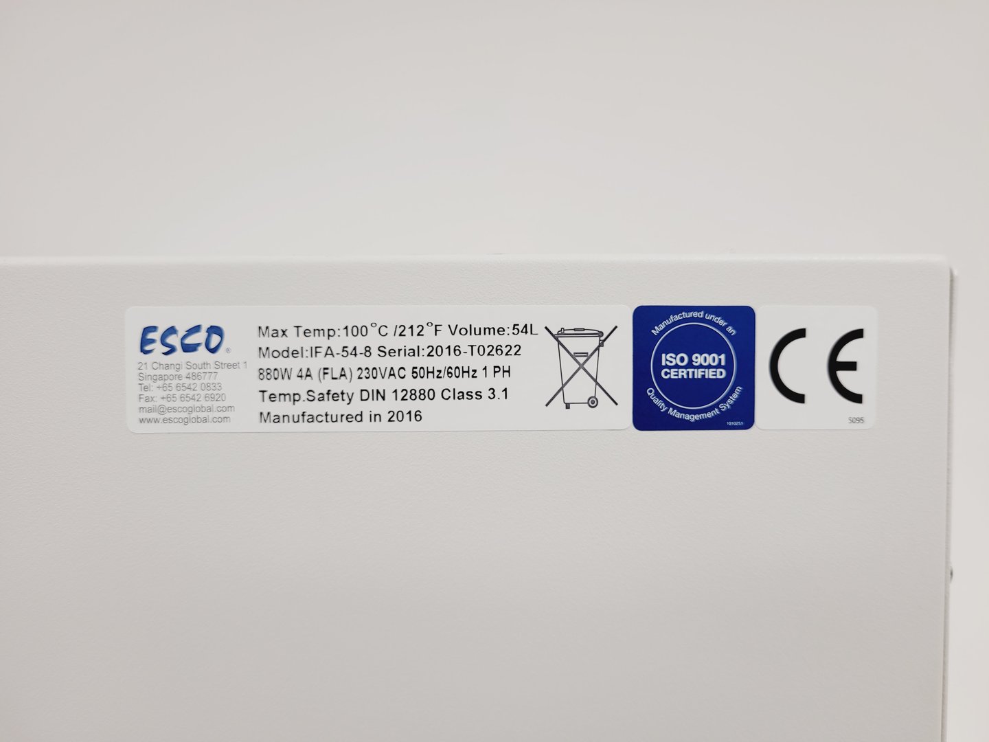Image of Esco Isotherm Forced Convection Laboratory Incubator IFA-54-8 Lab