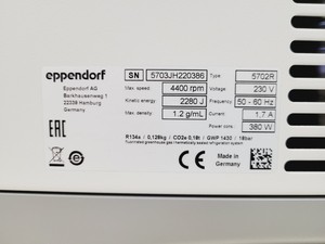 Thumbnail image of Eppendorf Refrigerated Labotatory Centrifuge 5702R Lab