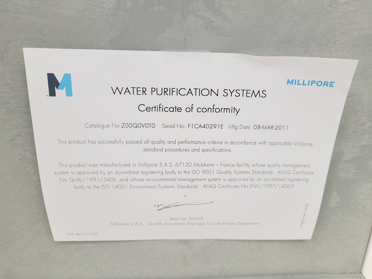 Image of Millipore Milli-Q Advantage A10 & Q-POD Water Purification System