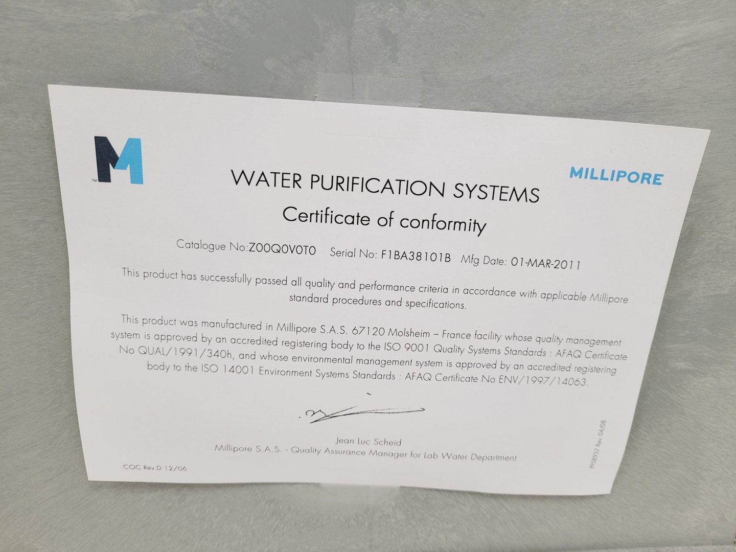 Image of Millipore Milli-Q Advantage A10 &  Water Purification System Q-POD Lab