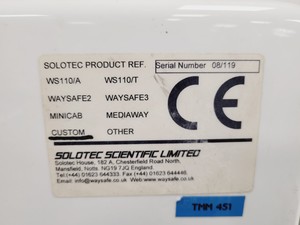 Thumbnail image of Solotec Scientific Waysafe WS110/T Minicab  Fume Hood Lab