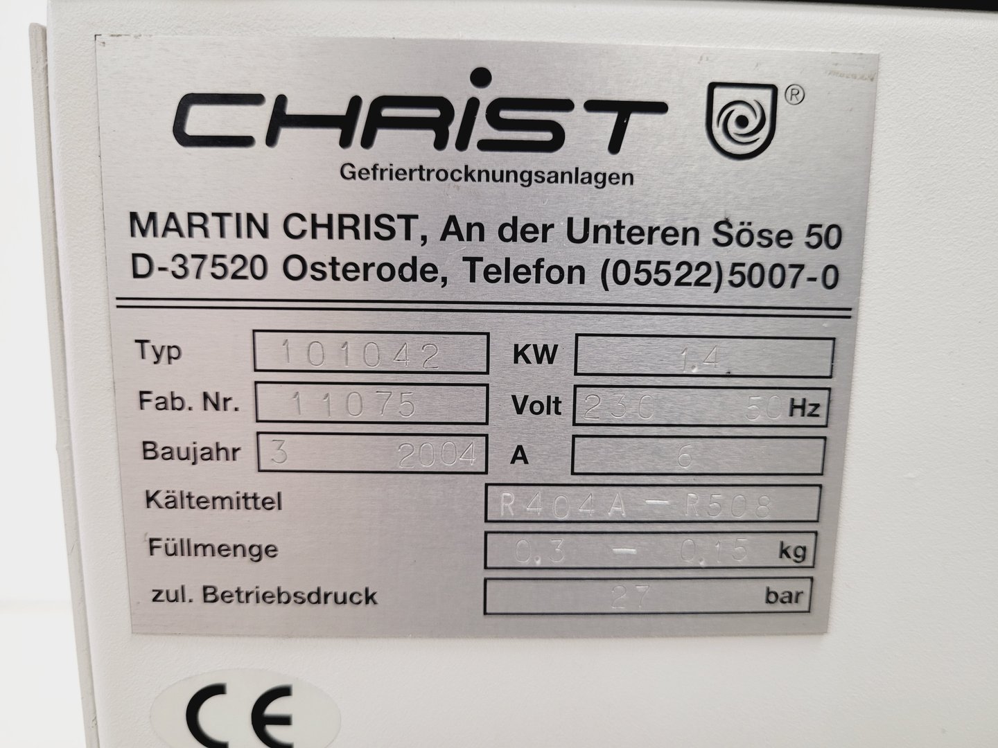 Image of Christ Alpha 2-4 LD Freeze Drier Type 101042 Lab