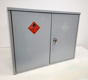 Thumbnail image of Grey Hazardous Flammable Chemical Cabinet Lab Storage COSHH