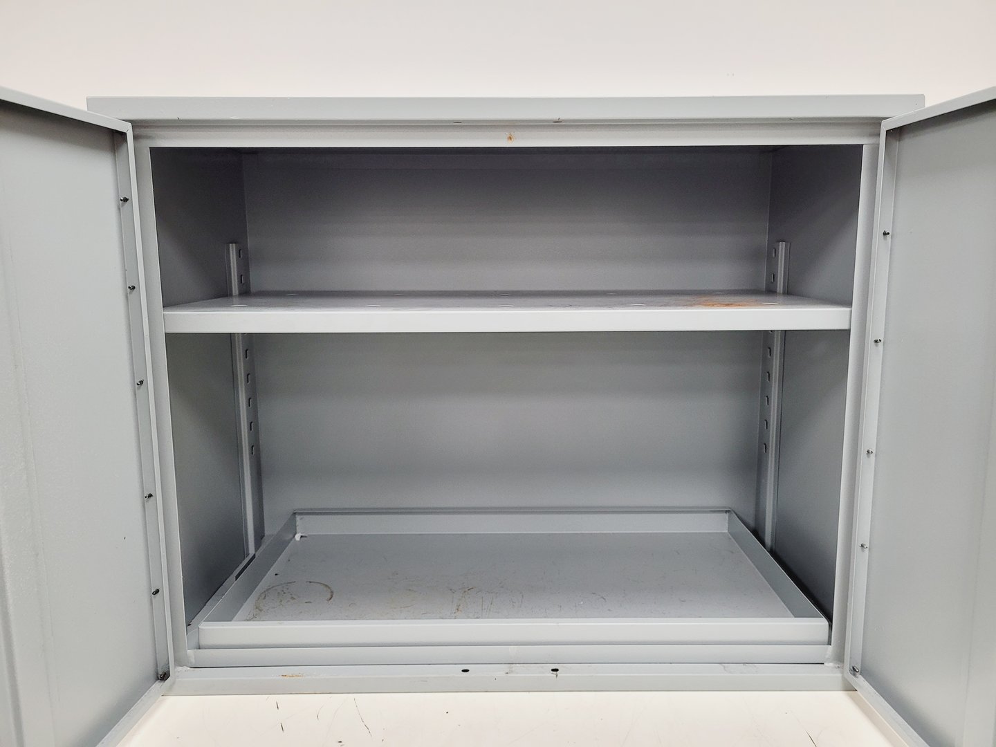 Image of Grey Hazardous Flammable Chemical Cabinet Lab Storage COSHH