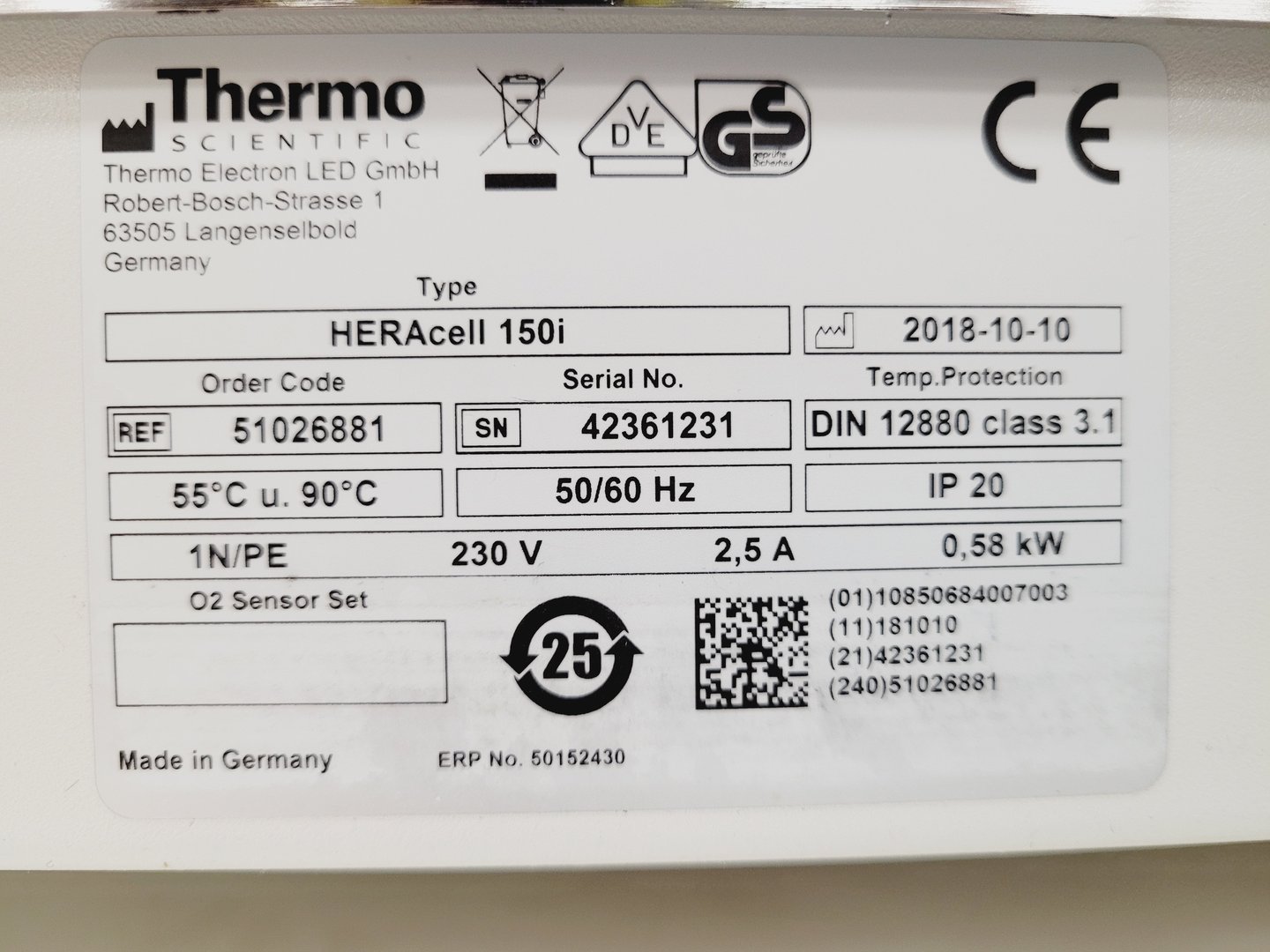 Image of Thermo Scientific Heracell 150i CO2 Laboratory Incubator Lab