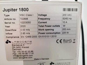 Thumbnail image of Labogene Scanlaf  Class 1 Safety Cabinet Jupiter Basic 1800 MSC Lab