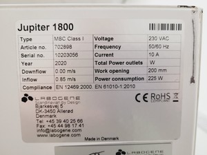 Thumbnail image of Scanlaf  Labogene Jupiter Basic 1800 MSC Class 1 Safety Cabinet