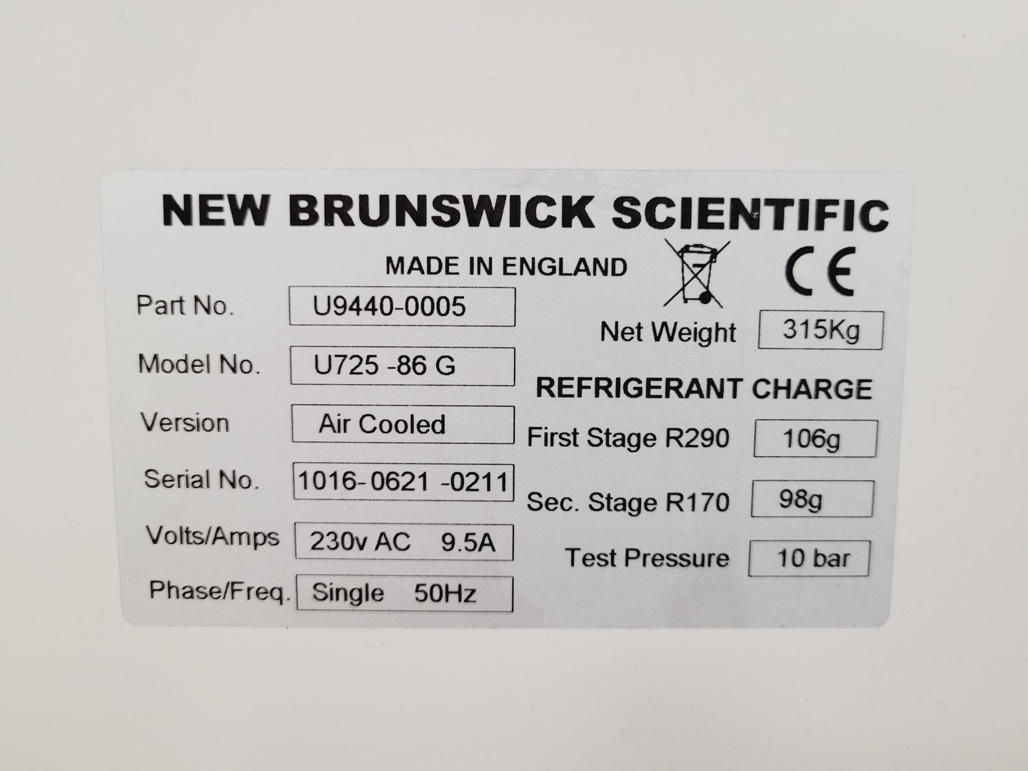 Image of New Brunswick Scientific Innova U725 Ultra Low Temperature Lab Freezer