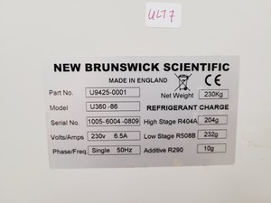 Thumbnail image of New Brunswick Scientific Innova U360 Ultra Low Temperature Freezer Lab