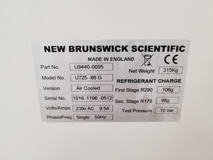 Thumbnail image of New Brunswick Scientific Innova U725-G Ultra Low Temperature Freezer Lab