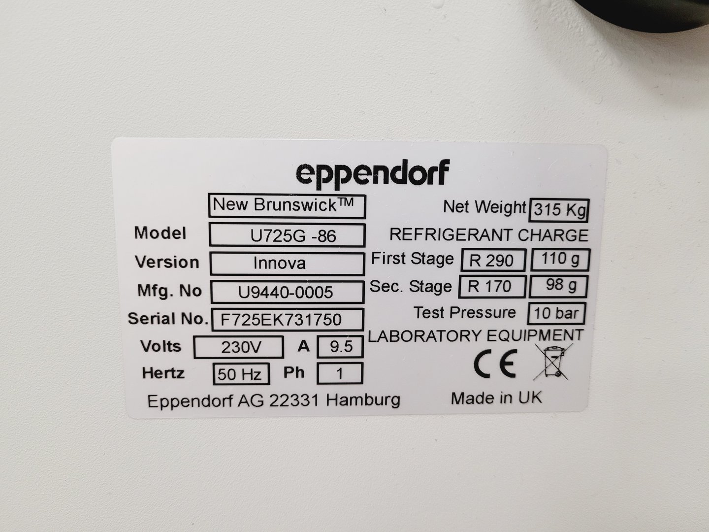 Image of Eppendorf New Brunswick Scientific Innova U725-G Ultra Low Temperature Freezer 