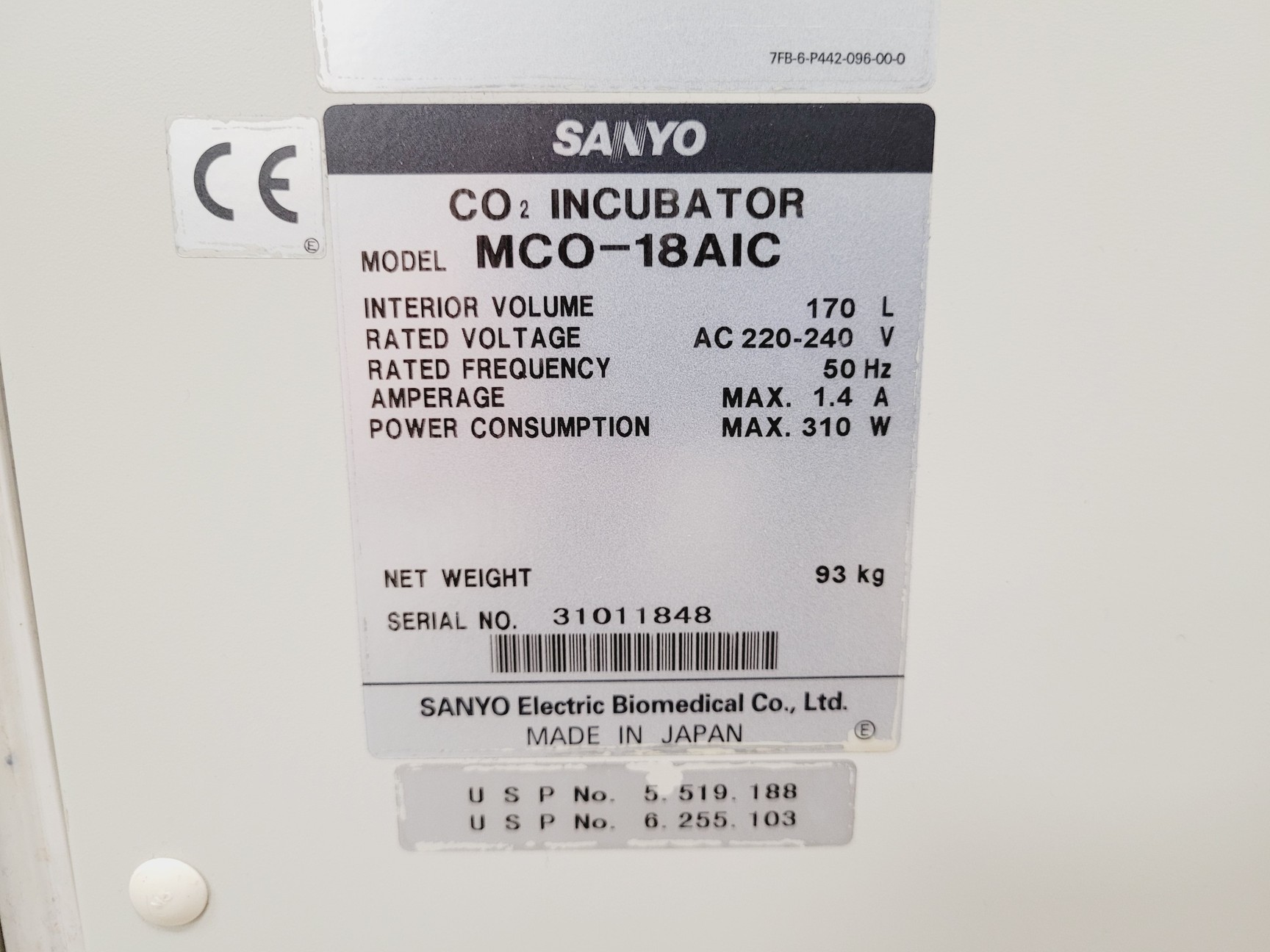 Image of Sanyo CO2 Incubator MCO-18AIC (UV) Lab