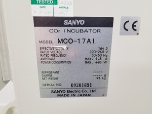 Thumbnail image of Sanyo CO2 Incubator Double Stack MCO-17AI MCO-18AIC (UV) Lab