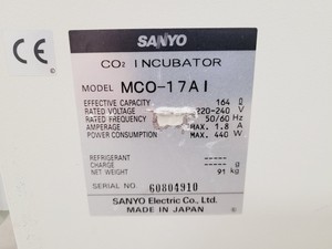 Thumbnail image of Sanyo CO2 Laboratory Incubator Double Stack MCO-17AI Lab