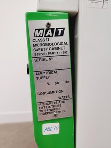 Thumbnail image of MAT Medical Air Technology BioMAT Class 2 Microbiological Safety Cabinet Faulty