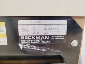 Thumbnail image of Beckman J2-21 Floor Standing Centrifuge with JA10 10000rpm Rotor Lab