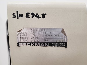 Thumbnail image of Beckman J2-21 Floor Standing Centrifuge with JA10 10000rpm Rotor Lab