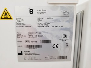 Thumbnail image of B Medical Systems F130 Blood Bank Storage Freezer Lab