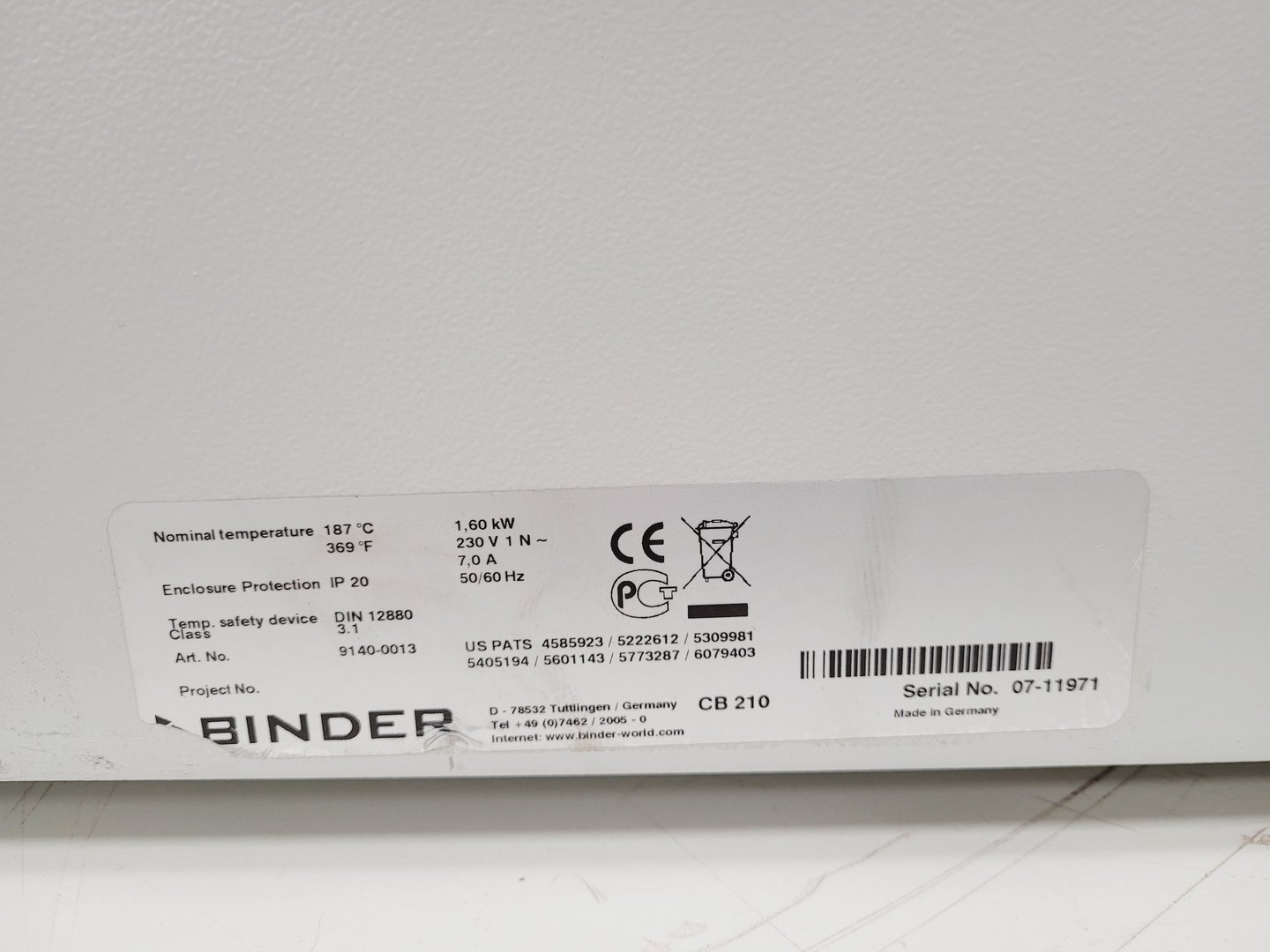 Image of Binder CB 210 CO2 Incubator Lab