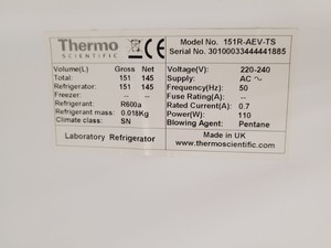 Thumbnail image of Thermo Scientific ES Series Laboratory Refrigerator 151R-AEV-TS Lab