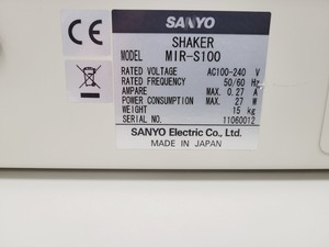 Thumbnail image of SANYO MIR-S100 Orbital Benchtop Platform Shaker Lab