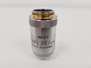 Thumbnail image of Set of 3 x Leitz Wetzlar 170/0.17 NPL Microscope Objectives  and Eyepieces Lab