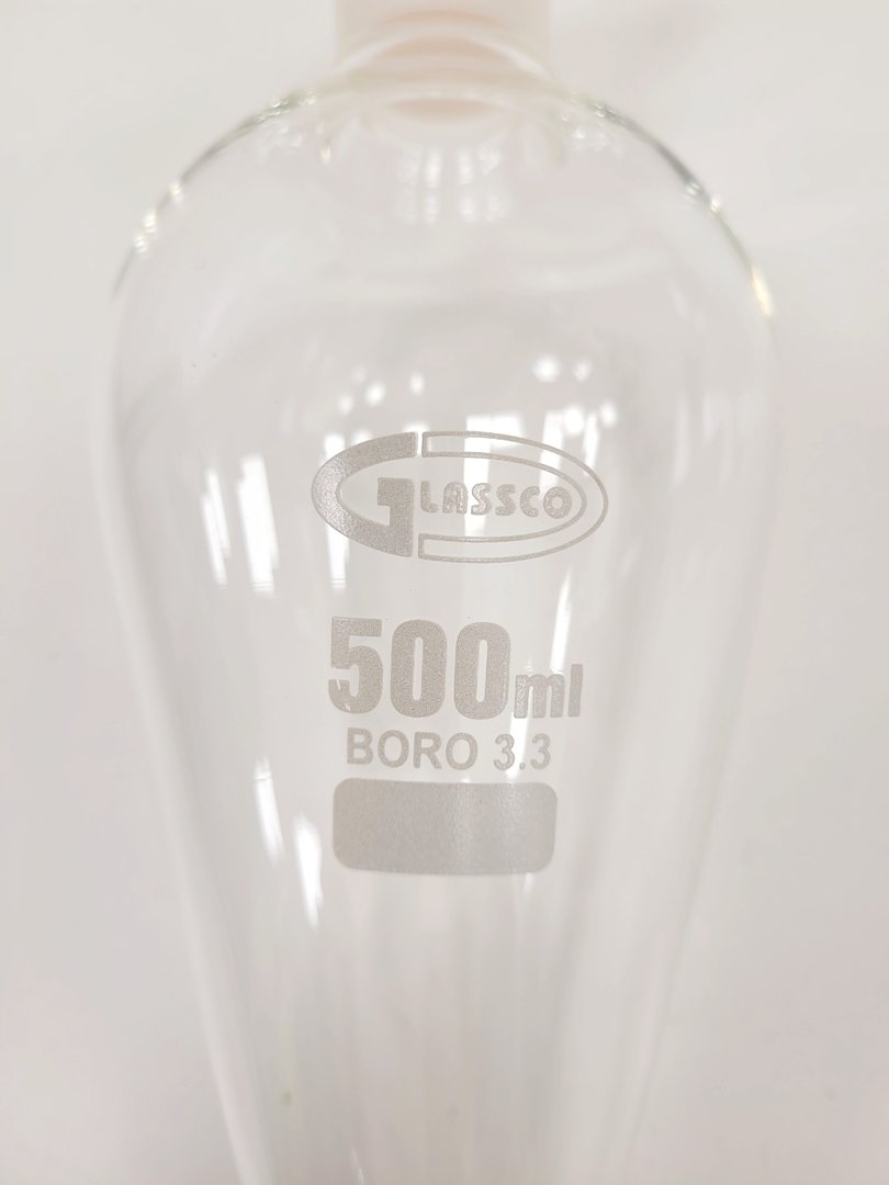 Image of 182 x Glassco 149.202.05 Squibb Shaped Separating Funnels 500mL