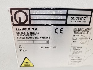 Thumbnail image of Leybold Sogevac SV100B Model no. SV100 109 10 Rotary Vane vacuum Pump 