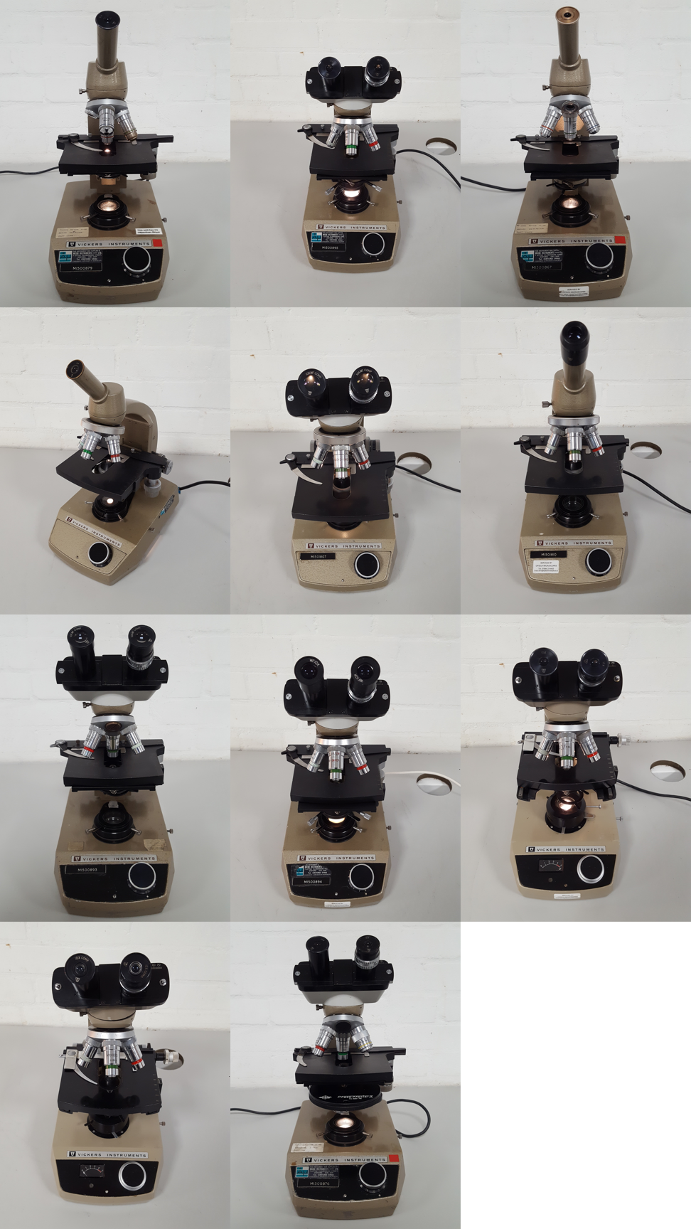 Image of Lot of Vickers M15 Compound Microscopes Lab
