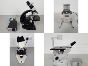 Thumbnail image of Large Lot of 57 Benchtop Laboratory Microscopes - Vickers, Swift, Reichert, Lab