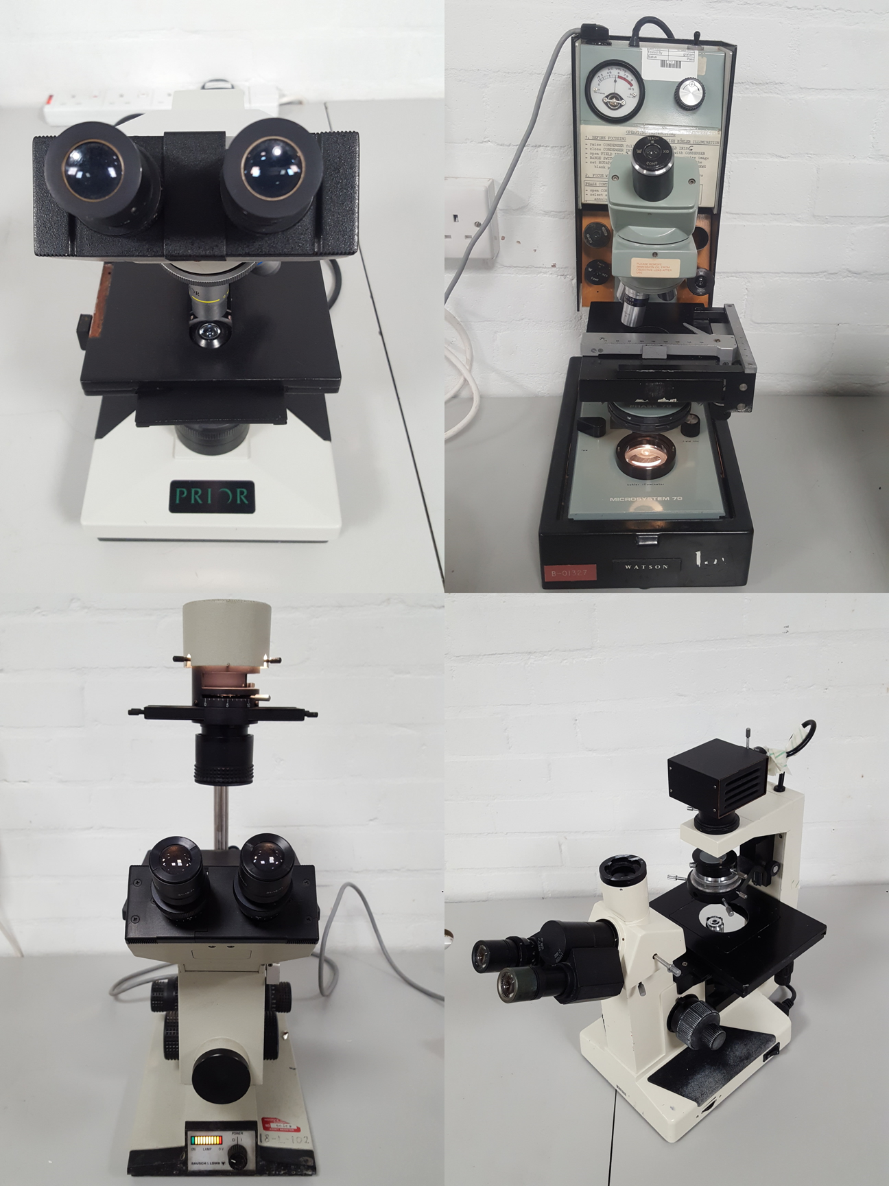 Image of Large Lot of 57 Benchtop Laboratory Microscopes - Vickers, Swift, Reichert, Lab