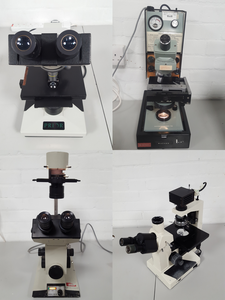 Thumbnail image of Large Lot of 57 Benchtop Laboratory Microscopes - Vickers, Swift, Reichert, Lab