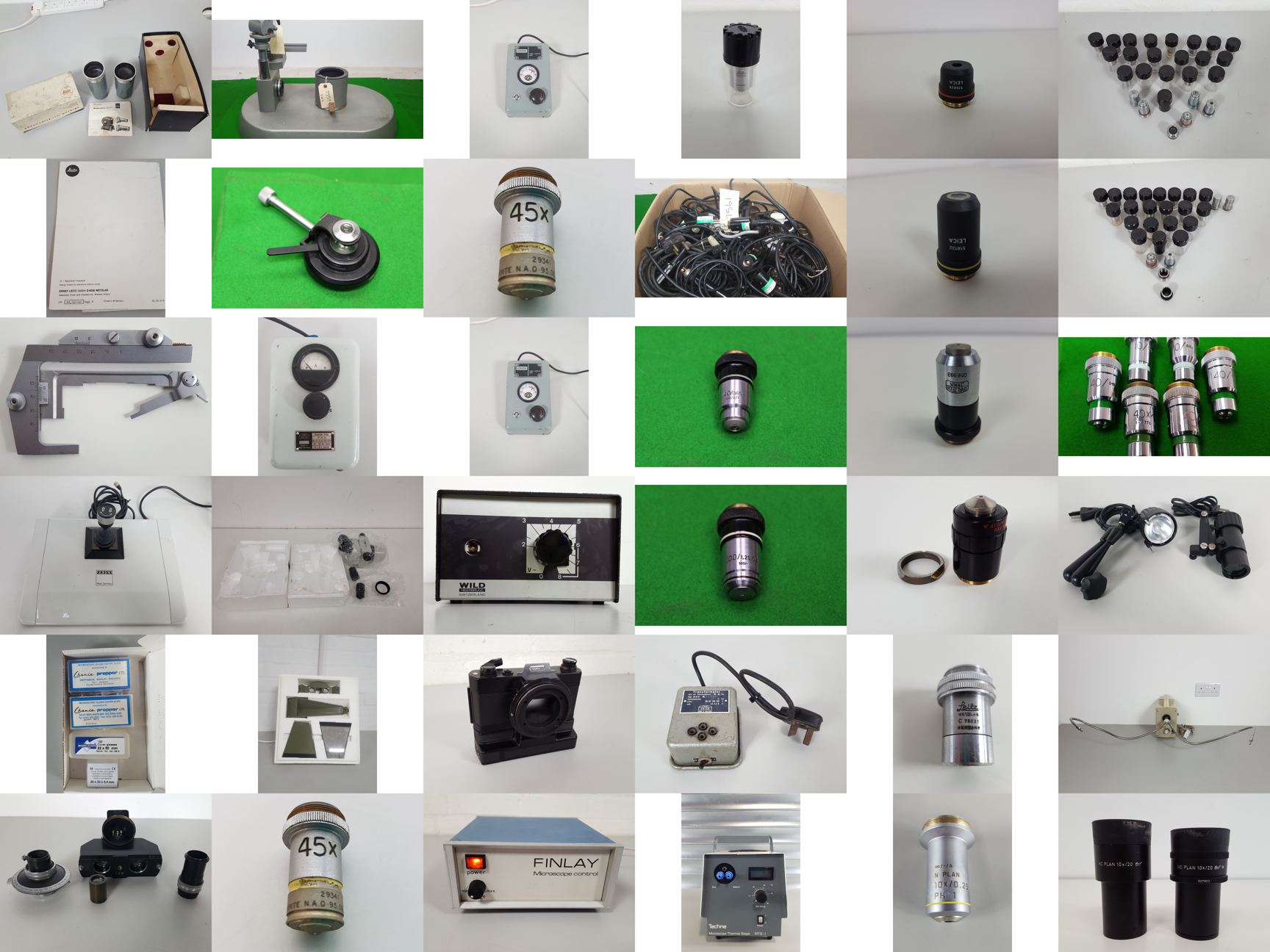Image of Large Lot of Microscope Spares & Accessories, Objectives, Cameras, Eyepieces Lab