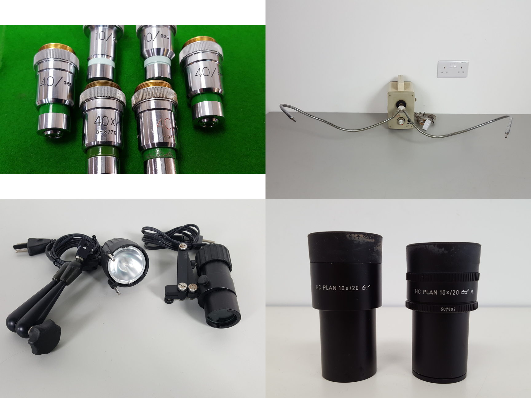 Image of Large Lot of Microscope Spares & Accessories, Objectives, Cameras, Eyepieces Lab