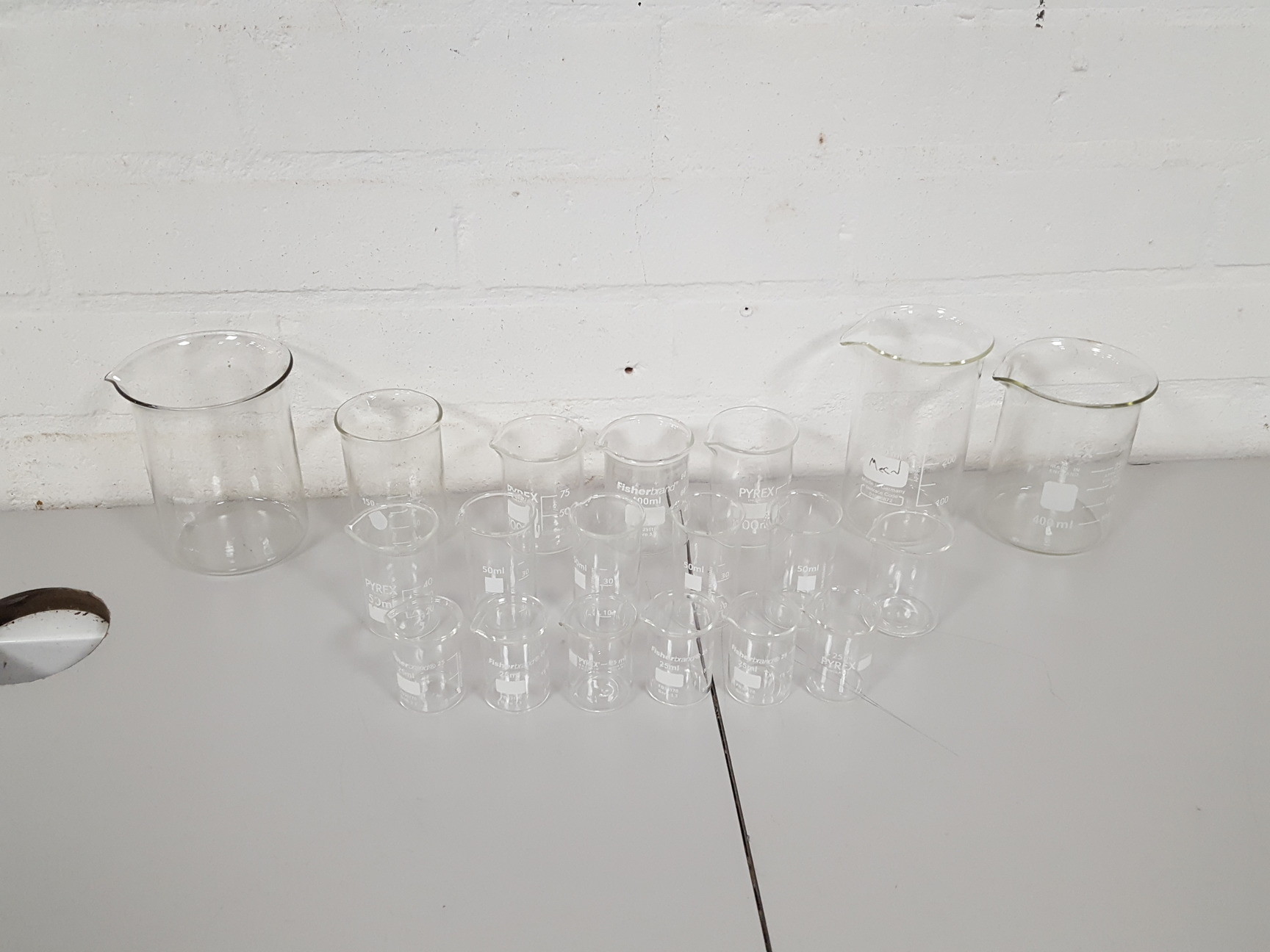 Image of Large Lot of Laboratory Glassware - Duran Bottles, Beakers, Flasks, Tubes 
