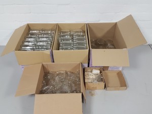 Thumbnail image of Large Lot of Laboratory Glassware - Duran Bottles, Beakers, Flasks, Tubes 