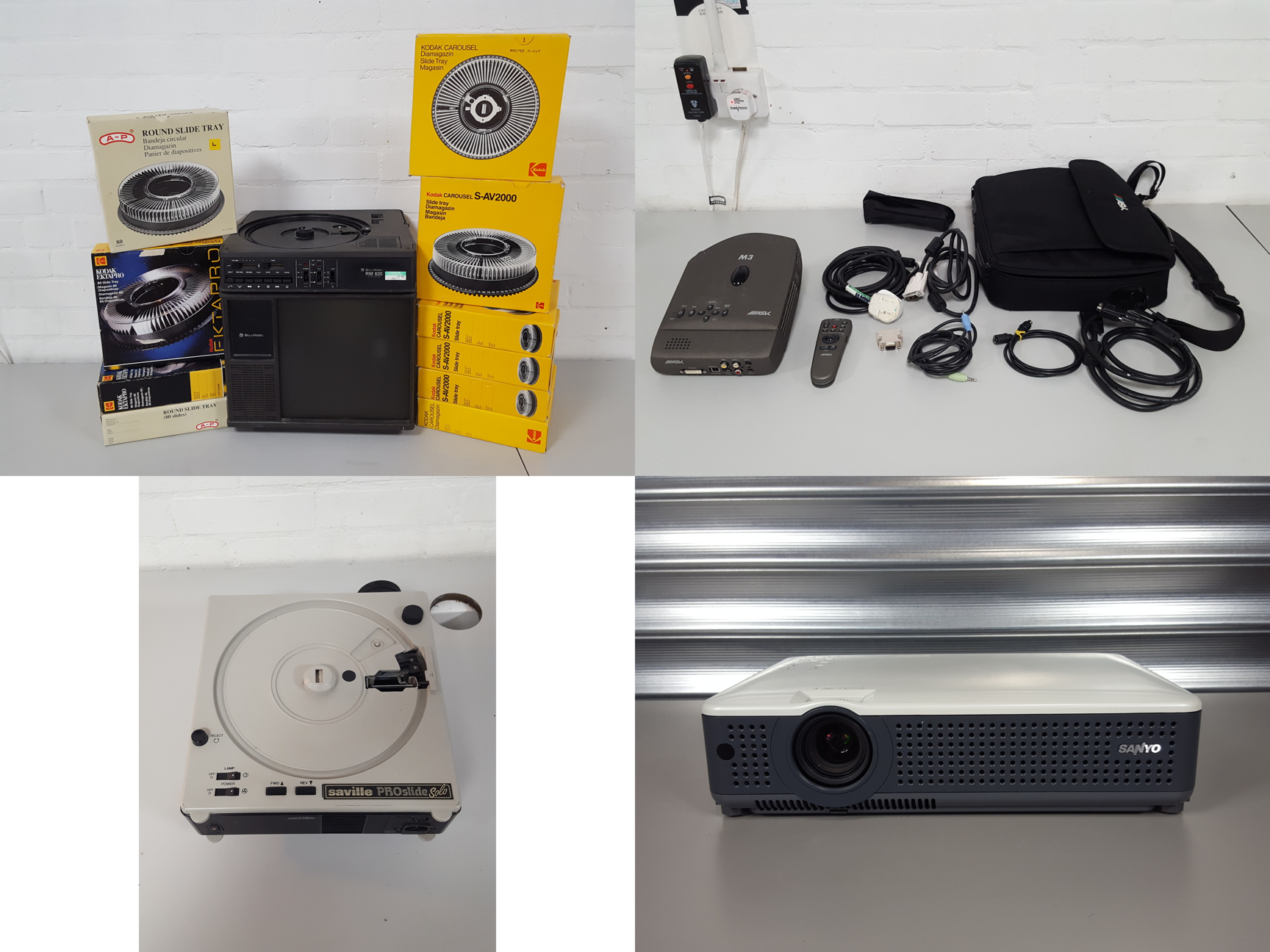 Image of Large Job Lot of AV Equipment Cameras, Camcorders, Lenses, Projectors, TVs