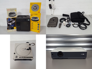 Thumbnail image of Large Job Lot of AV Equipment Cameras, Camcorders, Lenses, Projectors, TVs