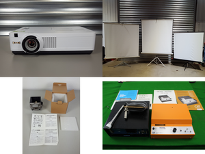 Thumbnail image of Large Job Lot of AV Equipment Cameras, Camcorders, Lenses, Projectors, TVs