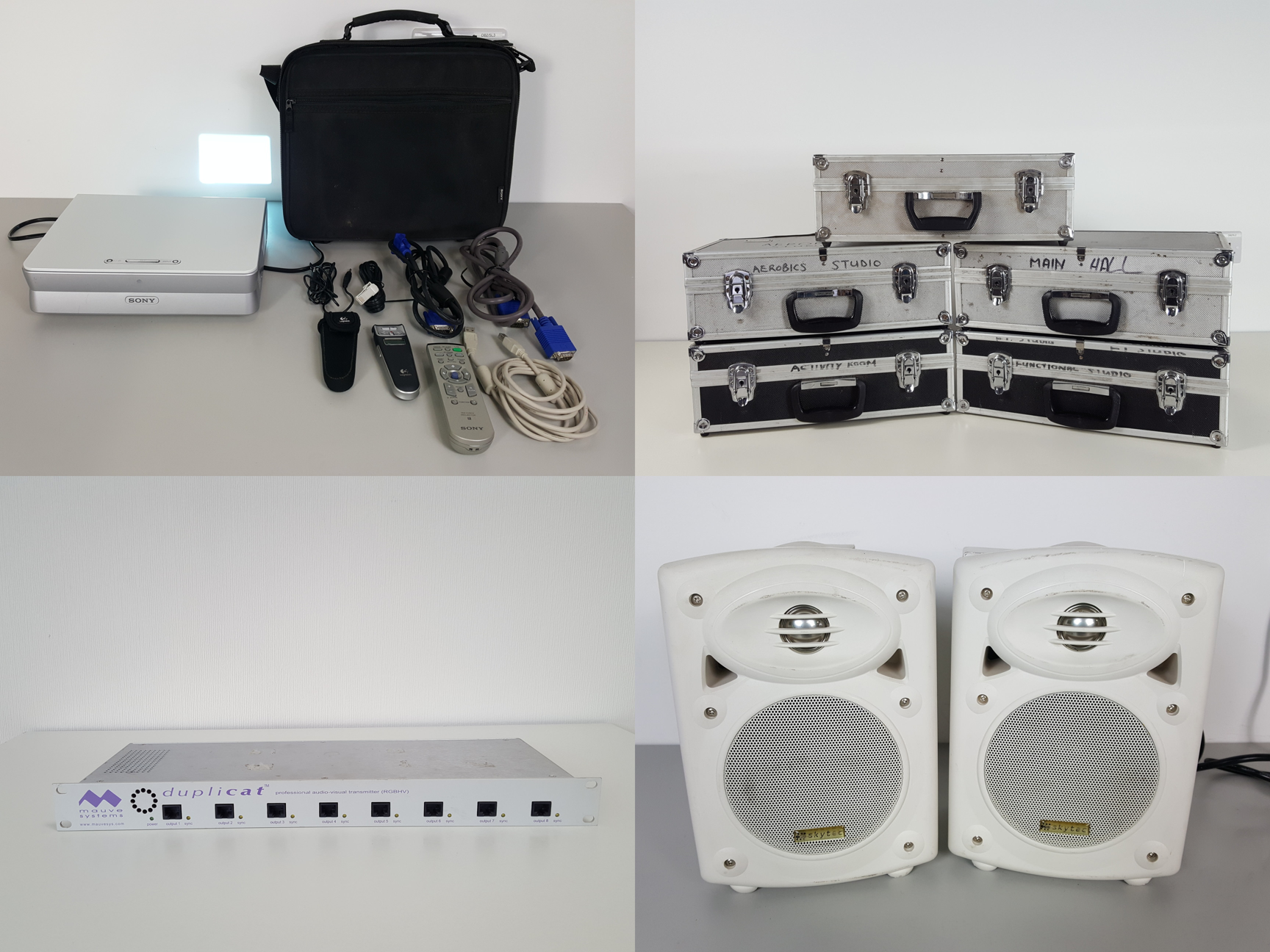 Image of Large Job Lot of AV Equipment Cameras, Camcorders, Lenses, Projectors, TVs
