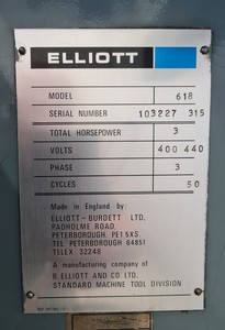 Thumbnail image of Elliot 618 Precision Toolroom Grinder Lab