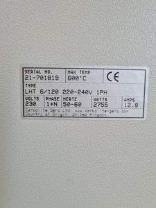 Thumbnail image of Carbolite Gero LHT 6/120 + R38 Controller Furnace Lab