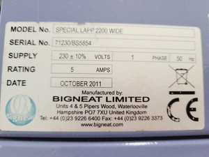 Thumbnail image of BIGNEAT Large Lab Robotics Filtered Air Enclosure Class 2 Special Lapp 220 Wide