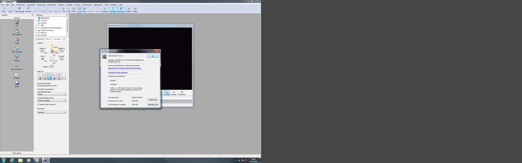 Image of Zeiss Observer.Z1 Inverted Fluorescence Motorised Microscope