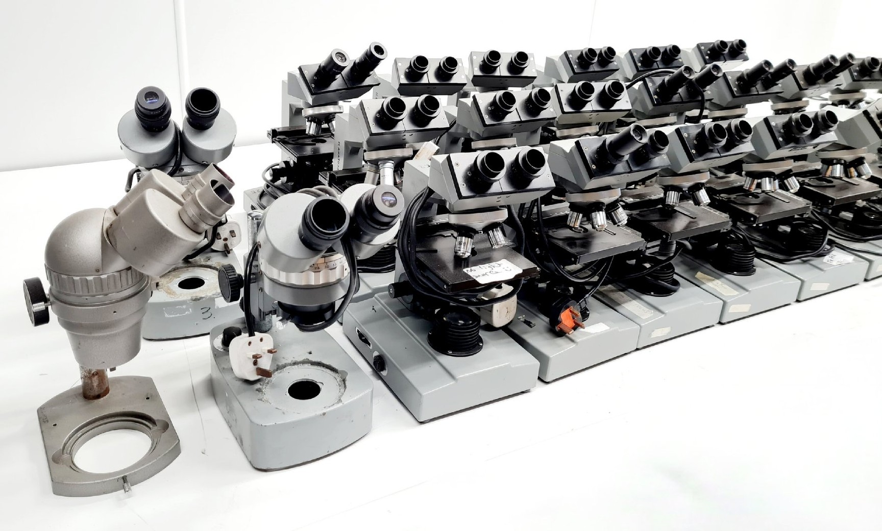 Image of Lot of 24 Kyowa Tokyo Microscopes with Objectives Lab
