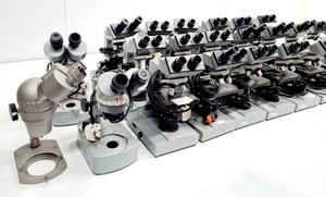 Thumbnail image of Lot of 24 Kyowa Tokyo Microscopes with Objectives Lab